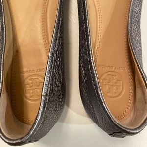 Tory Burch silver flats
